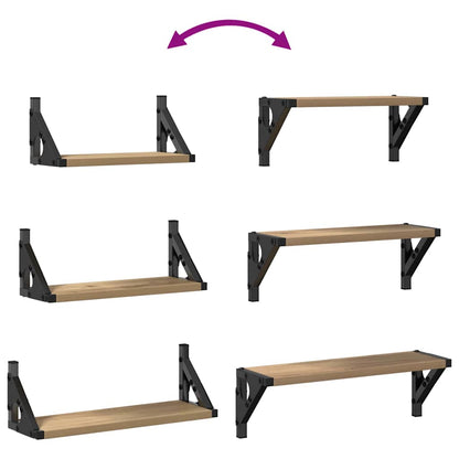Wall Shelf Wall-Mounted 3 pcs Smoke Oak 37 x 12 x 13 cm
