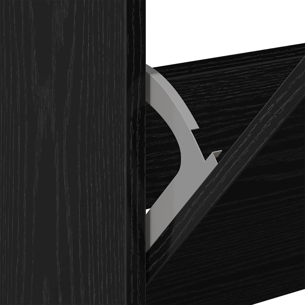 Shoe Cabinet Black Oak 60 x 21 x 57 cm Engineered Wood