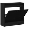 Shoe Cabinet Black Oak 60x21x57 cm Engineered Wood
