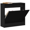 Shoe Cabinet Black Oak 60x21x57 cm Engineered Wood