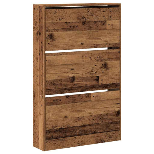 Shoe Cabinet 80 x 21 x 125.5 cm Engineered Wood Old Wood