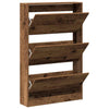Shoe Cabinet Old Wood 80x21x125,5 cm Engineered Wood