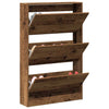 Shoe Cabinet Old Wood 80x21x125,5 cm Engineered Wood