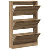 Shoe Cabinet Artisan Oak 80x21x125,5 cm Engineered Wood