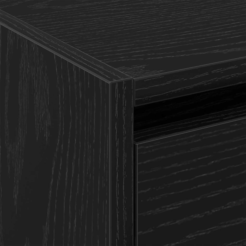 Shoe Cabinet Black Oak 80 x 21 x 125.5 cm Engineered Wood