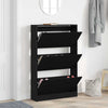Shoe Cabinet Black Oak 80x21x125,5 cm Engineered Wood