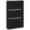 Shoe Cabinet Black Oak 80x21x125,5 cm Engineered Wood