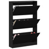 Shoe Cabinet Black Oak 80x21x125,5 cm Engineered Wood