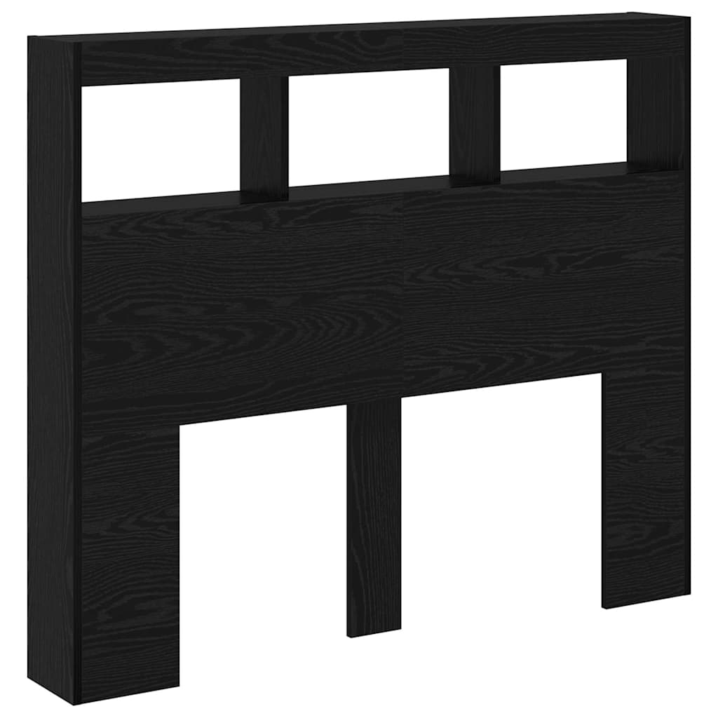 Headboard Black Oak 120 x 17 x 102 cm Engineered Wood