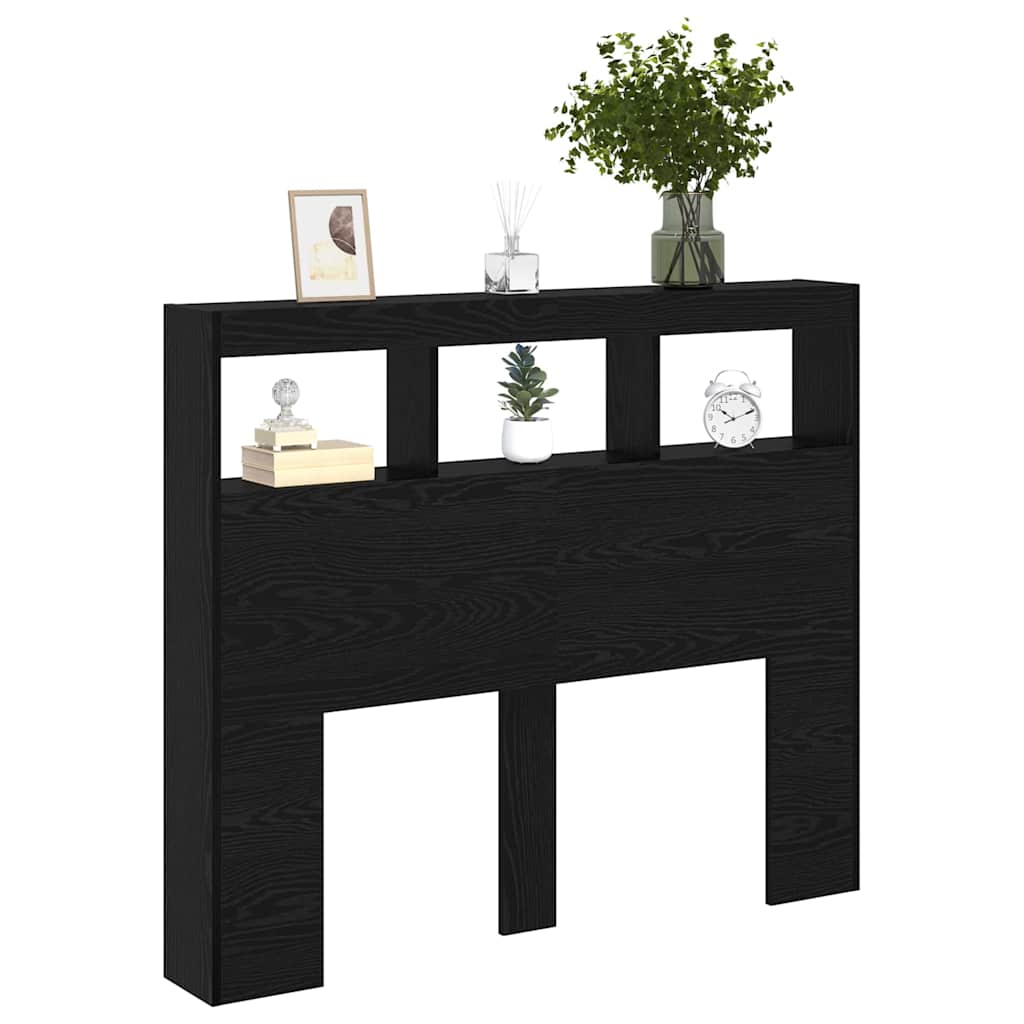 Headboard Black Oak 120 x 17 x 102 cm Engineered Wood