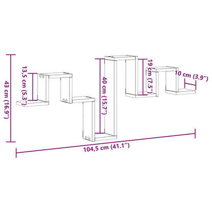 Wall Shelf Wall-mounted Black Oak 104.5 x 43 x 10 cm