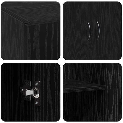 Office Cabinet Black Oak 70 x 32 x 77.5 cm Engineered Wood