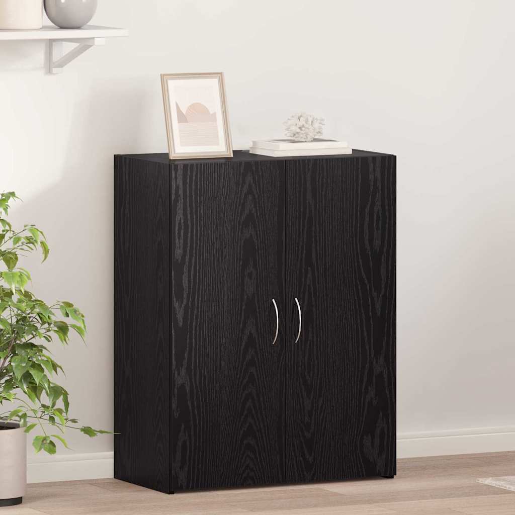 Office Cabinet Black Oak 70 x 32 x 77.5 cm Engineered Wood