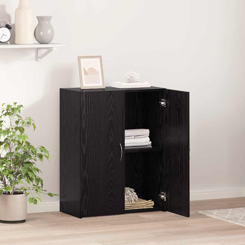 Office Cabinet Black Oak 70 x 32 x 77.5 cm Engineered Wood