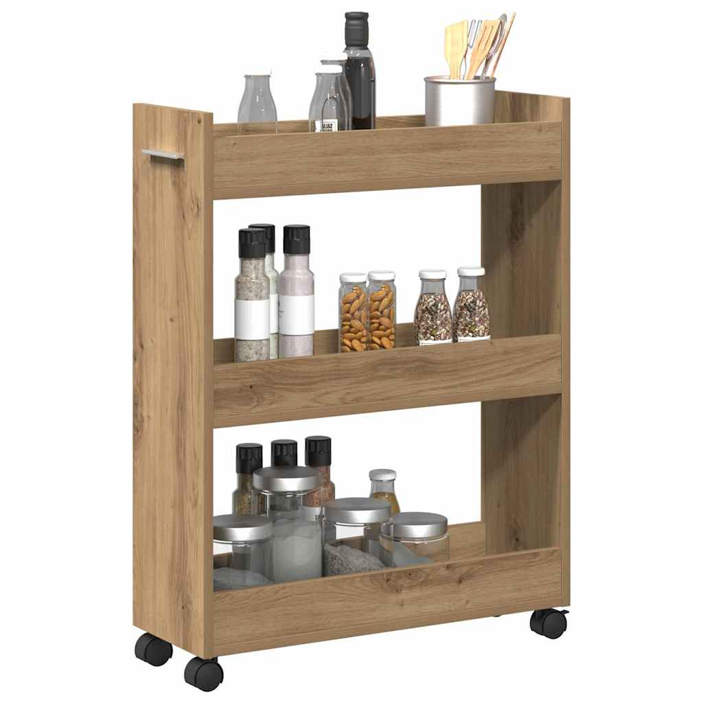 Cabinet with Wheel Artisan Oak 60 x 22 x 79 cm