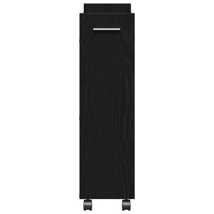 Cabinet with Wheel Black Oak 60 x 22 x 79 cm