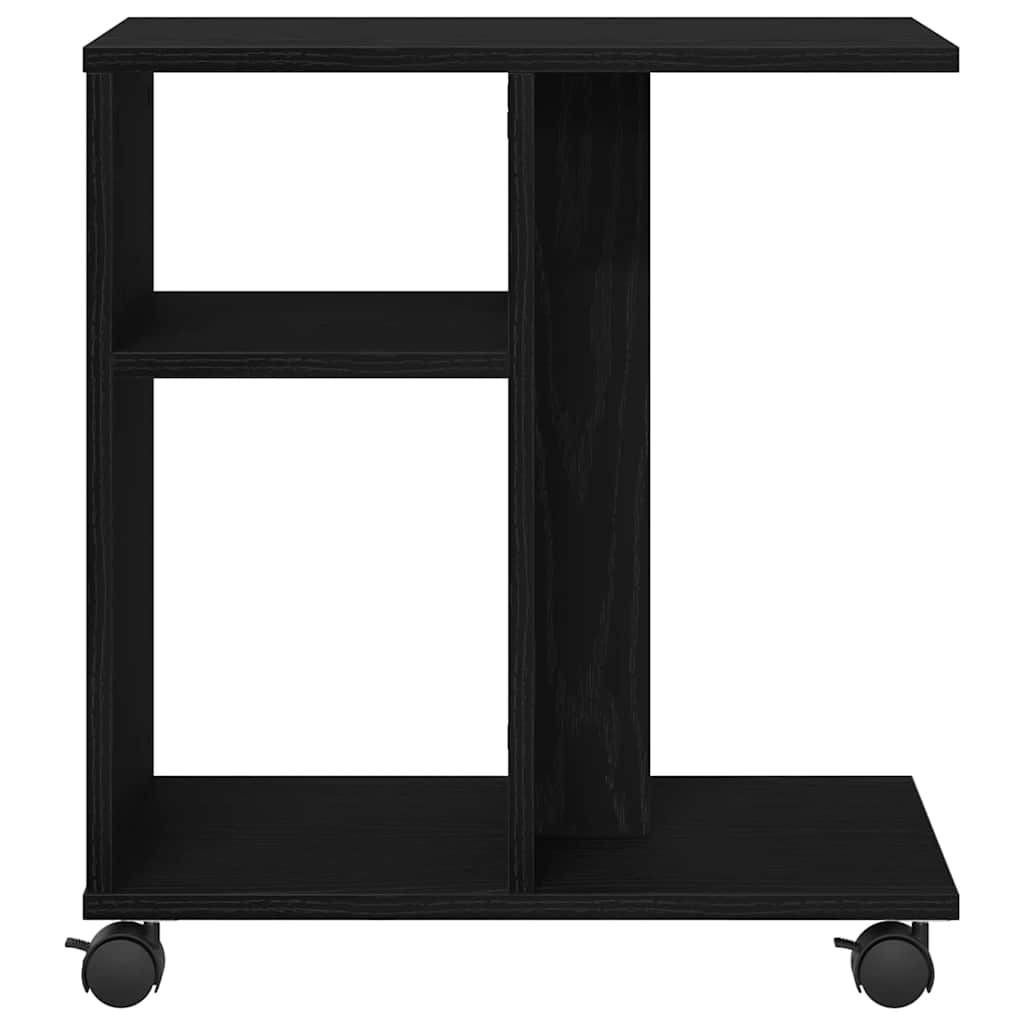 Side Table with Shelf Black oak 50 x 30 x 55 cm Engineered Wood