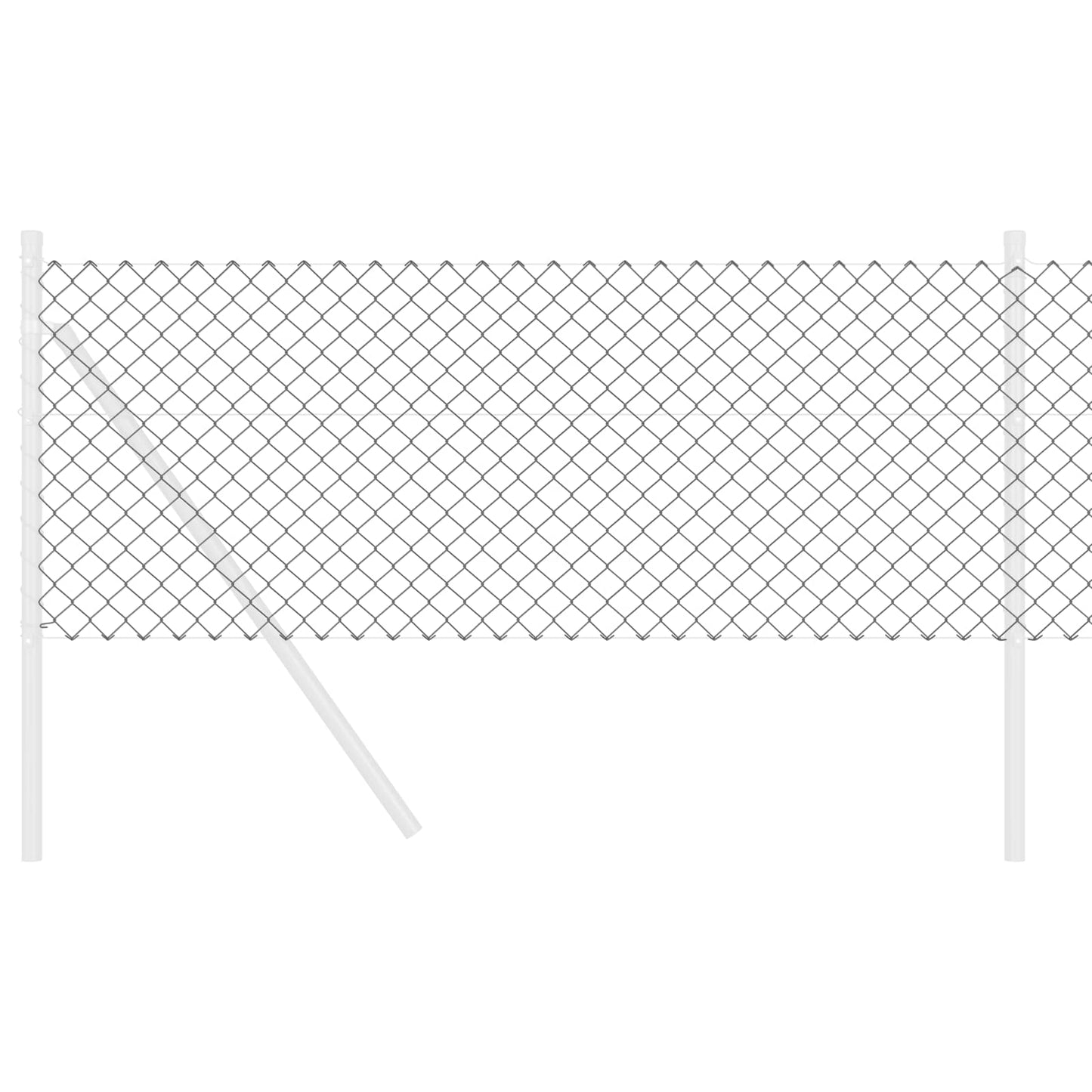 Chain Link Fence 10 x 0.6 m Steel Grey