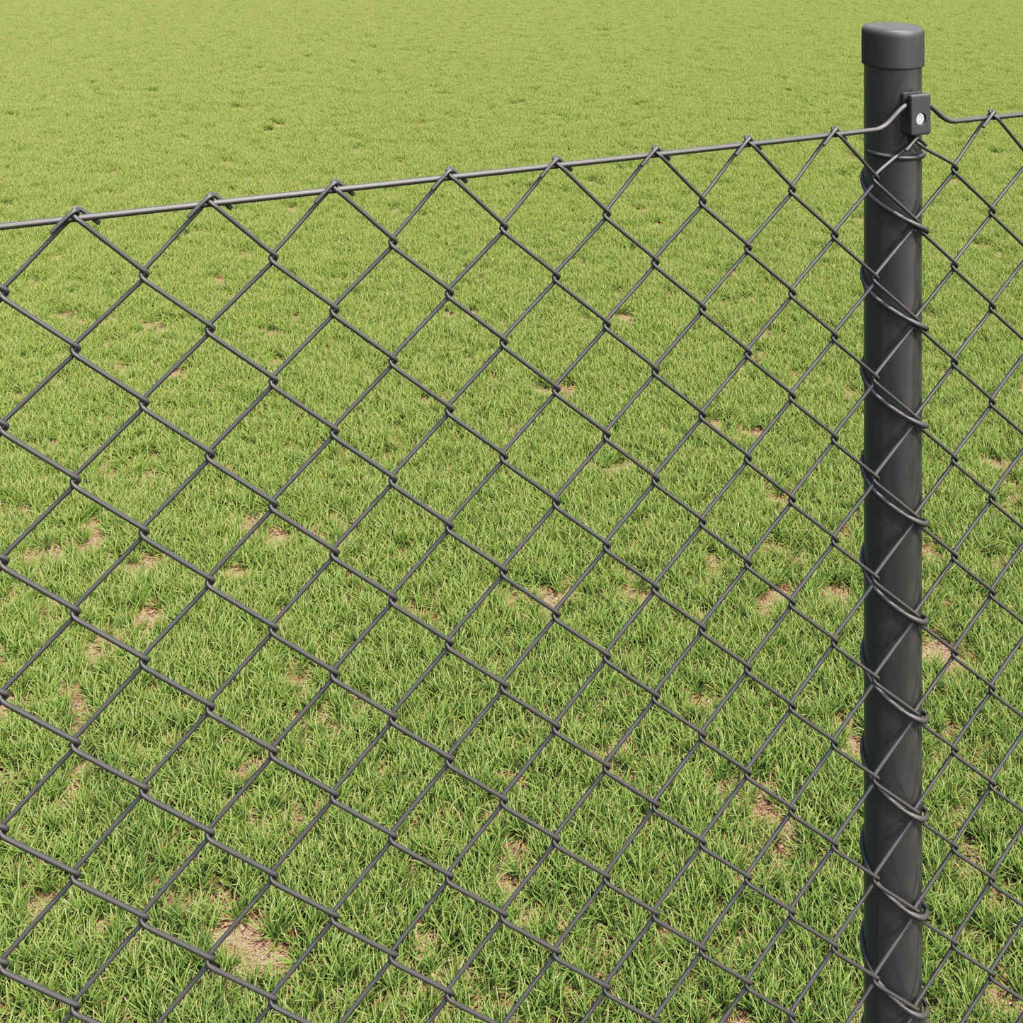 Chain Link Fence 25 x 0.6 m Steel Grey