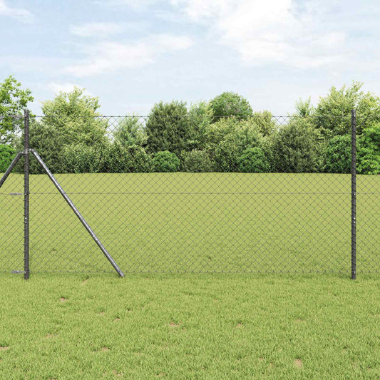 Chain Link Fence 25 x 1.4 m Steel Grey