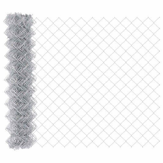 Chain Link Fence 10 x 1.2 m Galvanised steel Silver