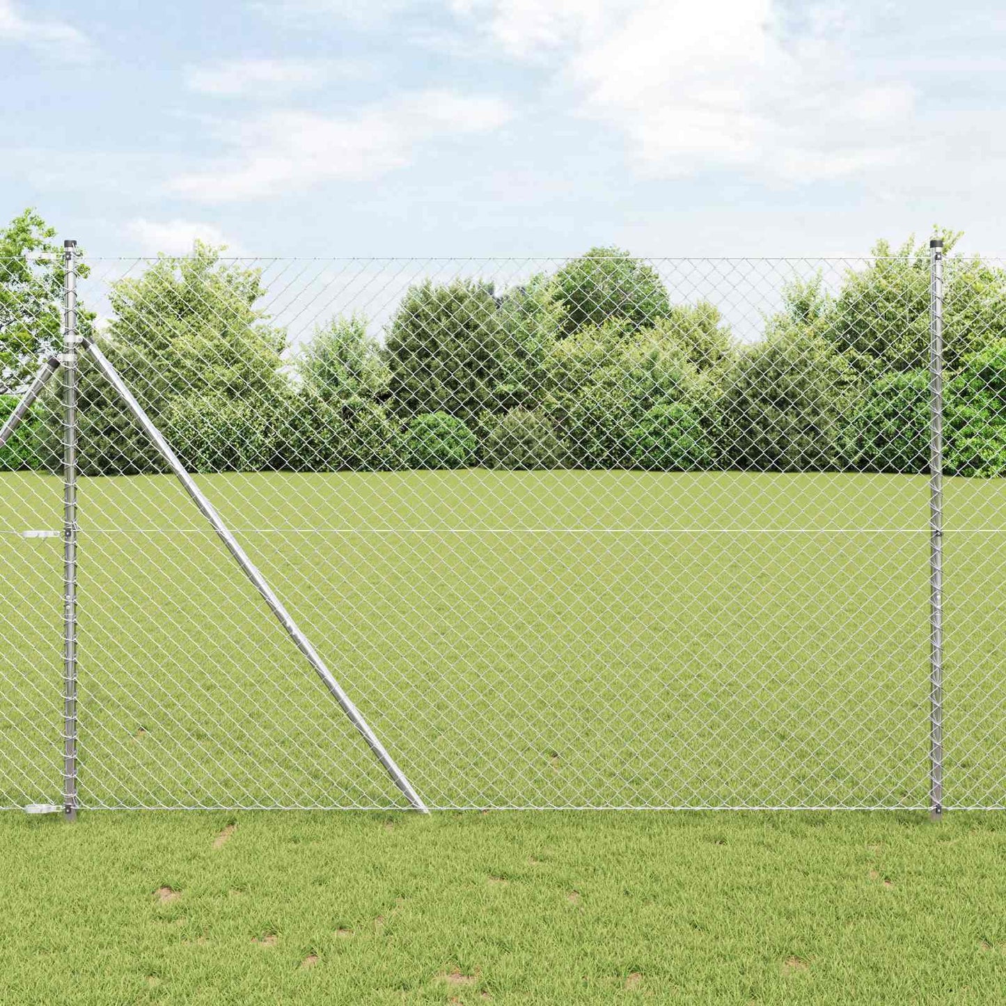 Chain Link Fence 10 x 1.5 m Galvanised steel Silver