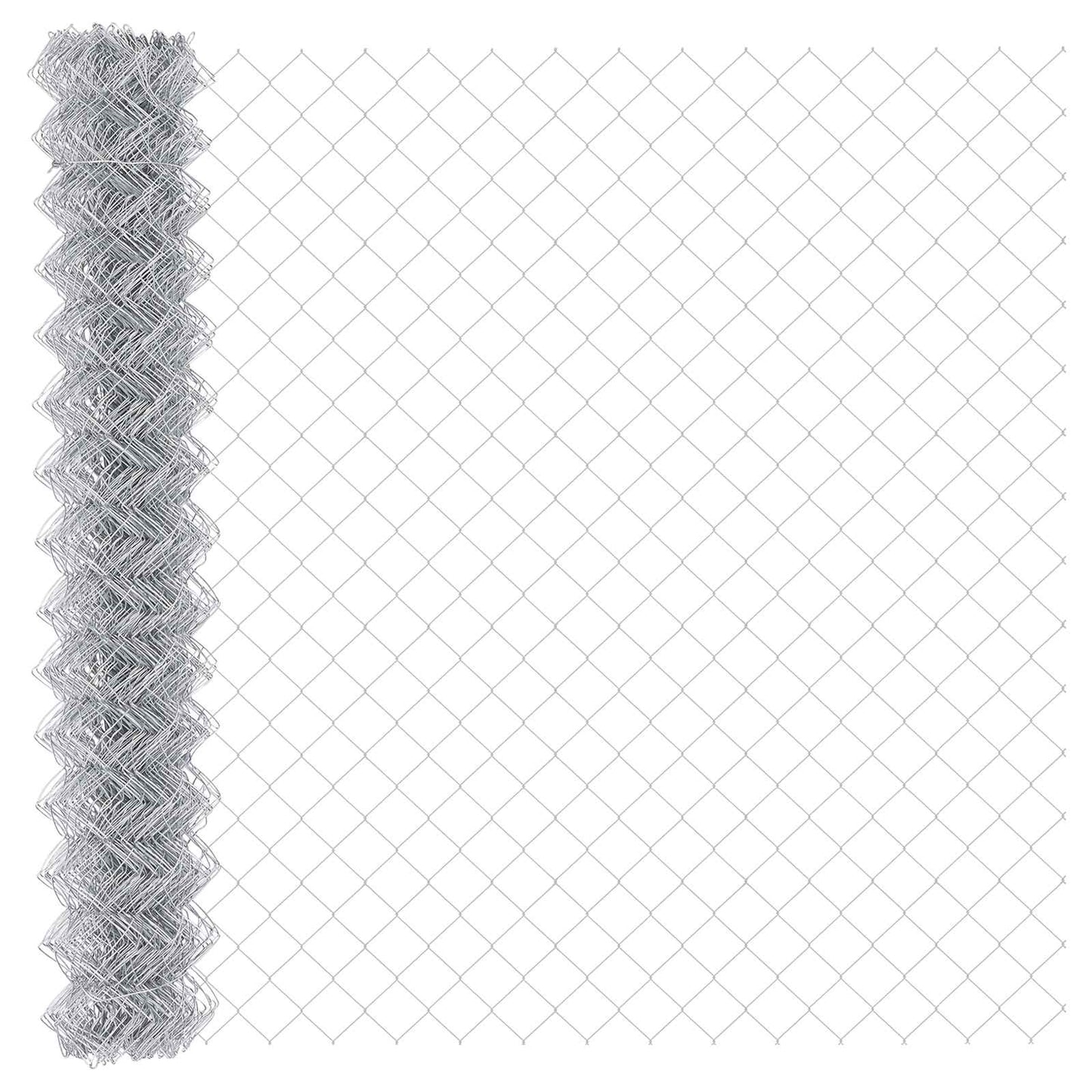 Chain Link Fence 10 x 1.6 m Galvanised steel Silver