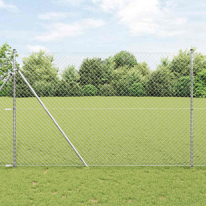 Chain Link Fence 10 x 1.6 m Galvanised steel Silver