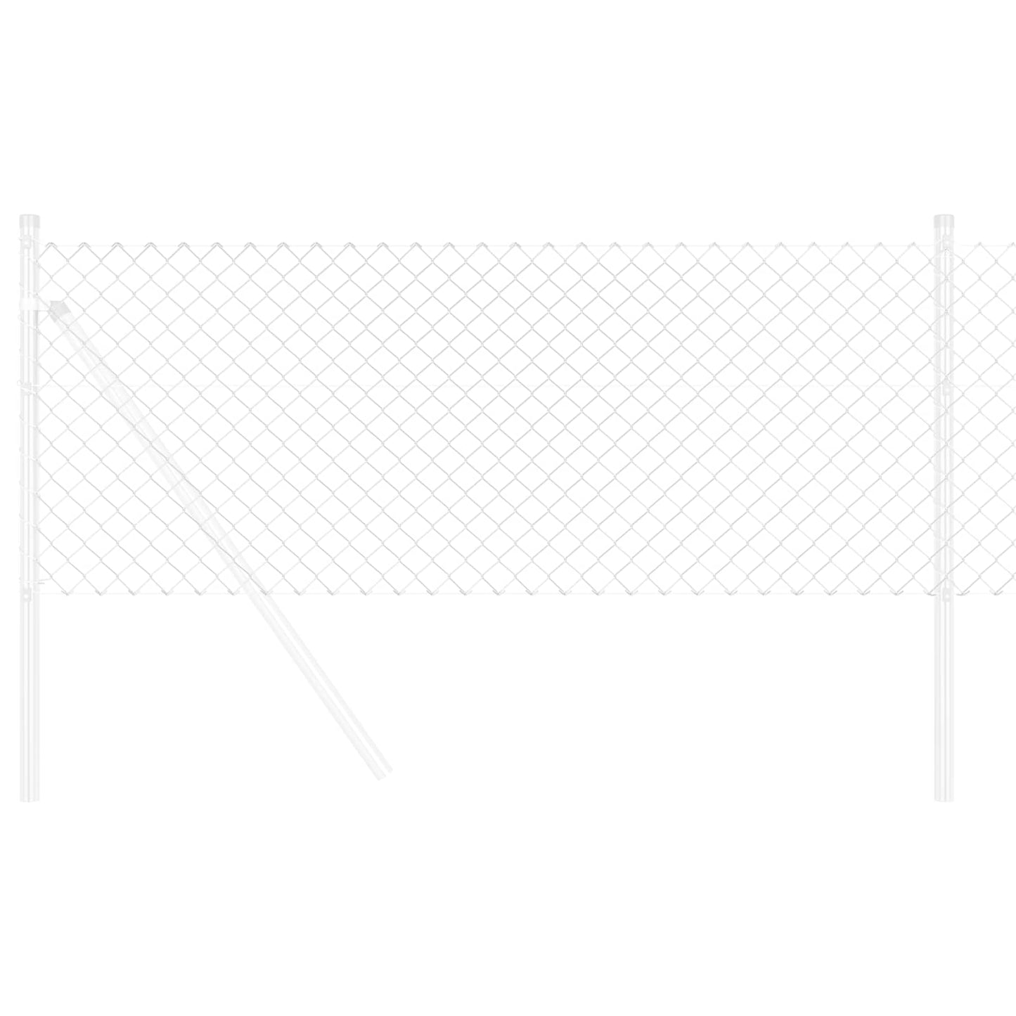 Chain Link Fence 25 x 0.4 m Galvanised steel Silver