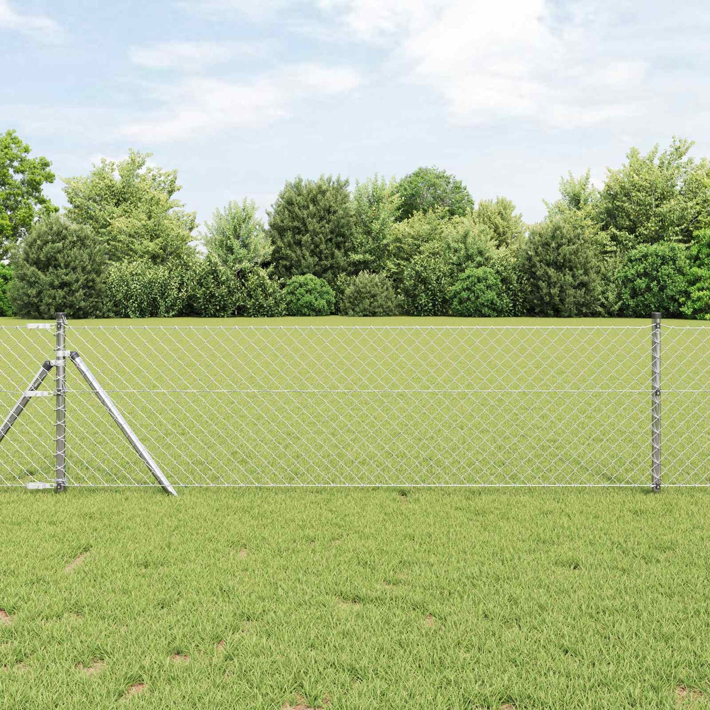 Chain Link Fence 25 x 0.6 m Galvanised steel Silver