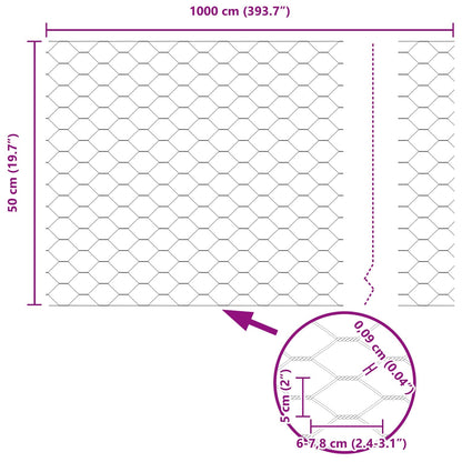 Hexagon Fence Green 0.5 x 10 m PVC