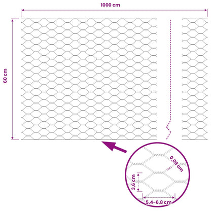 Hexagon Fence Green 0.6 x 10 m PVC