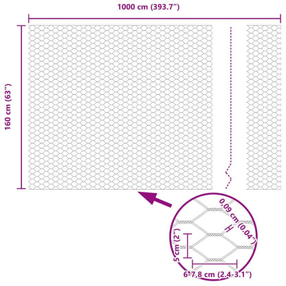 Hexagon Fence Green 1.6 x 10 m PVC
