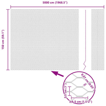 Hexagon Fence Green 1.5 x 50 m PVC