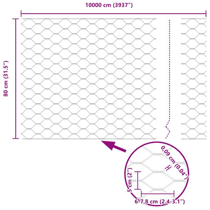 Hexagon Fence Green 0.8 x 100 m PVC