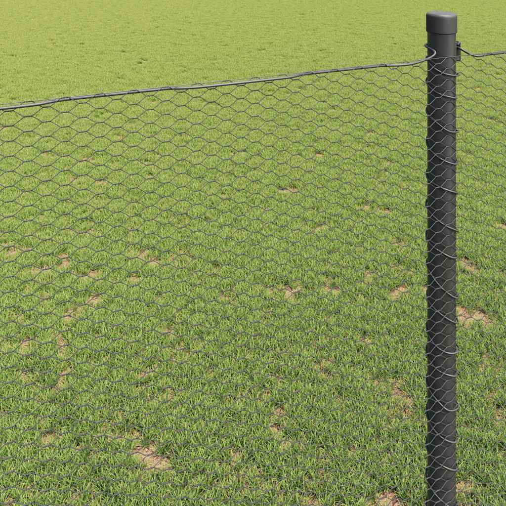 Hexagon Fence Grey 1 x 10 m PVC