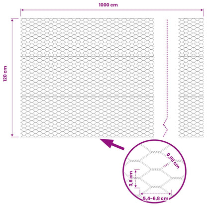 Hexagon Fence 1.2 x 10 m PVC Grey