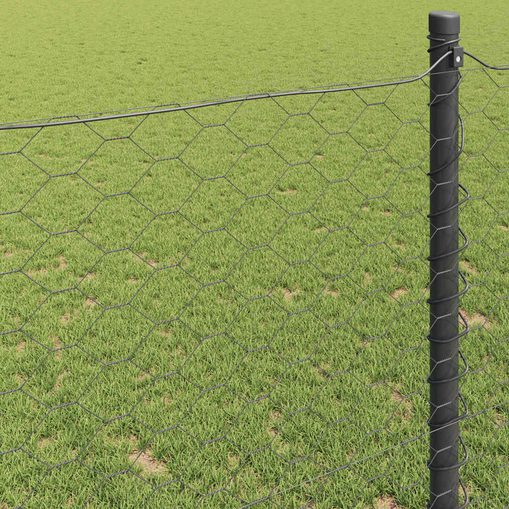 Hexagon Fence Grey 1.5 x 10 m PVC