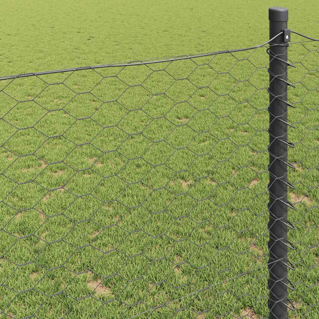 Hexagon Fence Grey 0.4 x 25 m PVC
