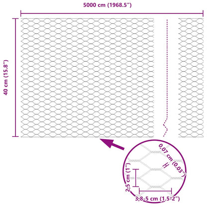 Hexagon Fence Grey 0.4 x 50 m PVC