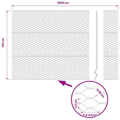 Hexagon Fence Grey 1 x 50 m PVC