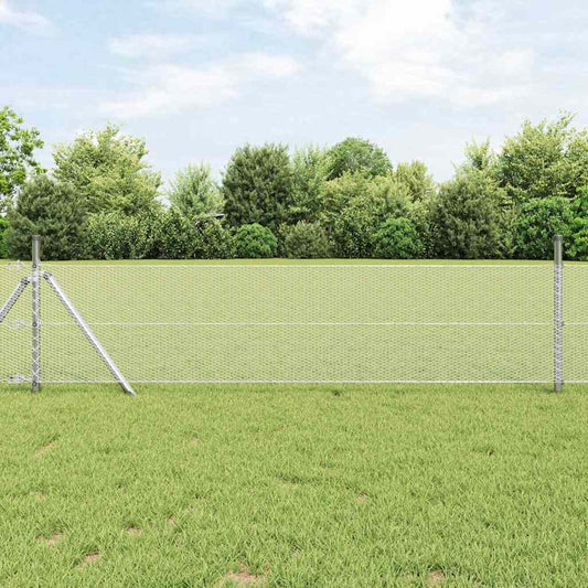 Hexagon Fence 0.4 x 10 m Galvanised steel Silver