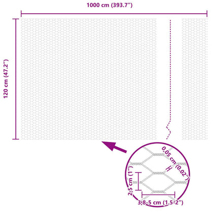 Hexagon Fence Silver 1.2 x 10 m Galvanised steel