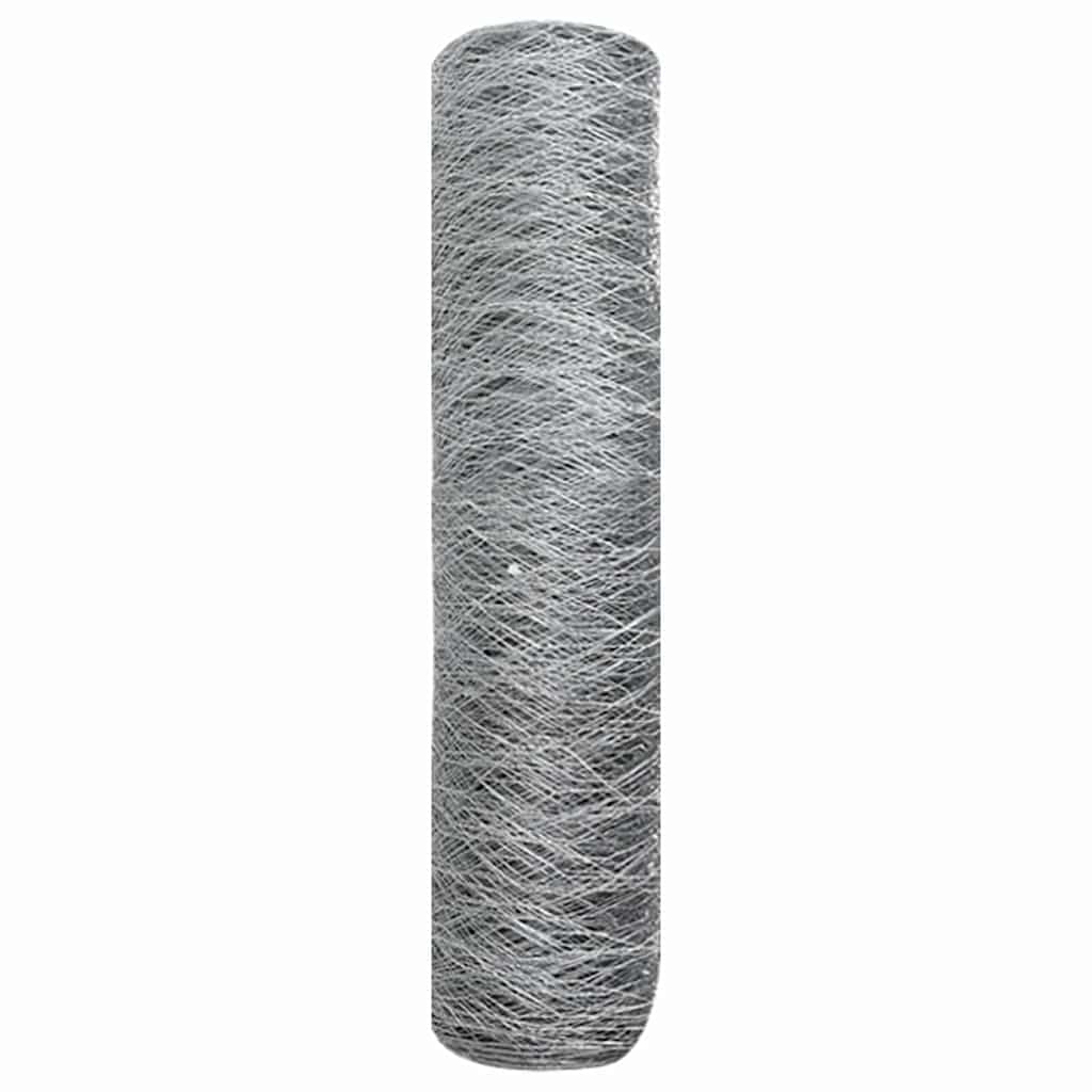 Hexagon Fence Silver 0.8 x 25 m Galvanised steel