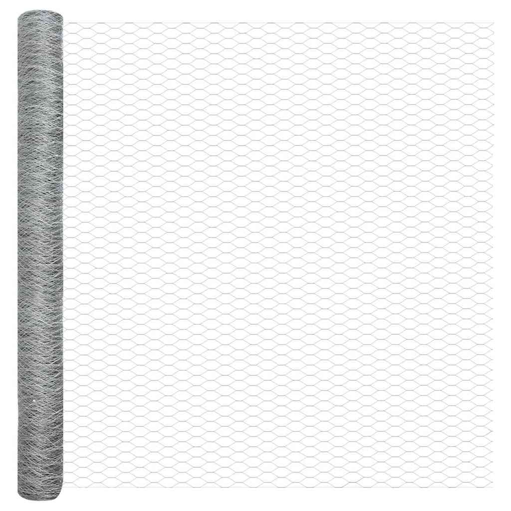 Hexagon Fence Silver 1.6 x 25 m Galvanised steel