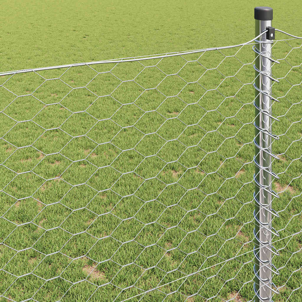 Hexagon Fence Silver 0.6 x 50 m Galvanised steel
