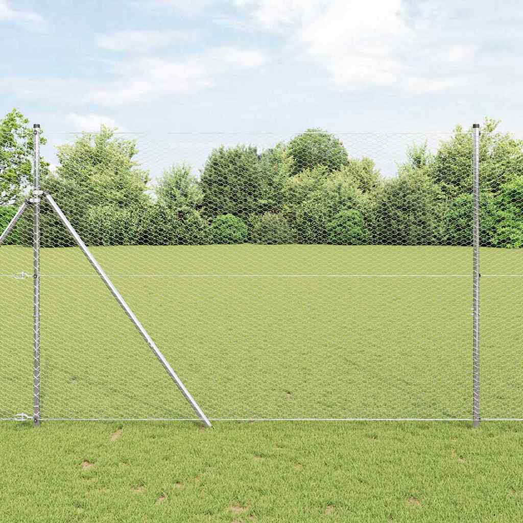 Hexagon Fence Silver 1.6 x 50 m Galvanised steel