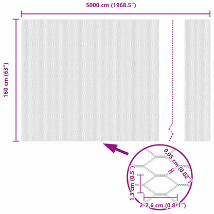 Hexagon Fence Silver 1.6 x 50 m Galvanised steel