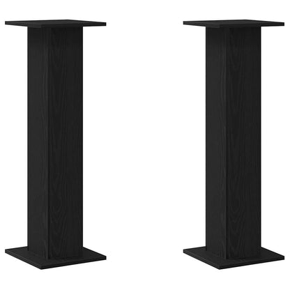 Plant Stand 2 pcs Black Oak 30 x 30 x 95 cm Engineered wood