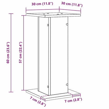 Plant Stand 2 pcs Black Oak 30 x 30 x 60 cm Engineered wood